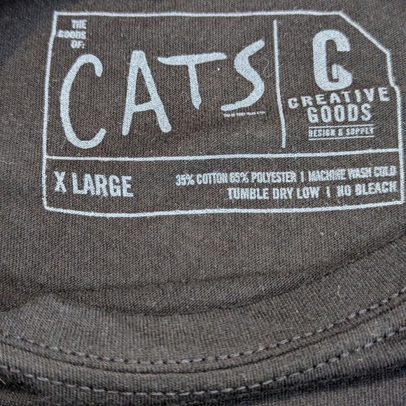 CATS The Musical Theater Black Tee Size XL - Picture 3 of 7